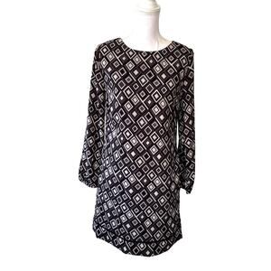 Loft Women Shift Dress 6 Retro Geometric Office Work Clothes Business Statement